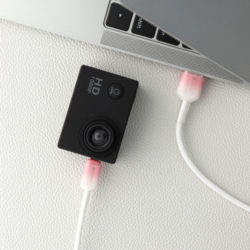 Stylowy kabel USB-A do Micro USB Forcell F-Energy Gradient 18W QC 3.0 – 1 m – Biały