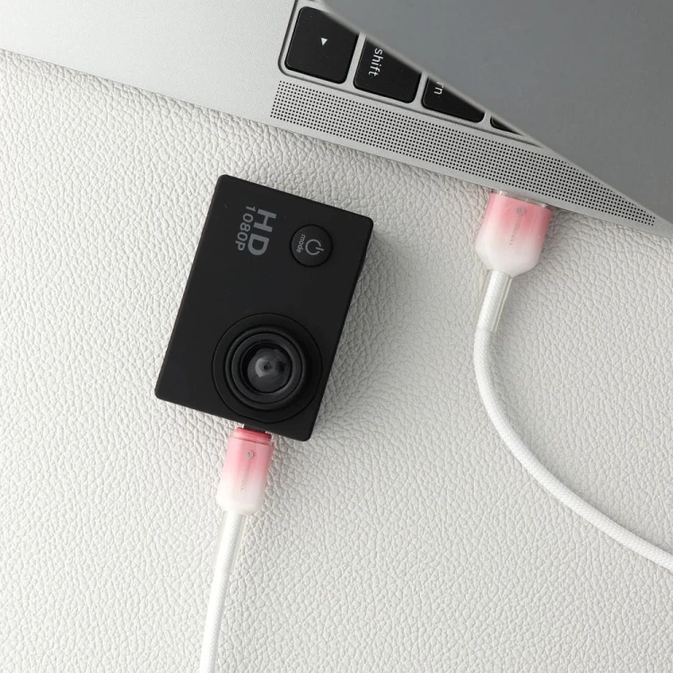 Stylowy kabel USB-A do Micro USB Forcell F-Energy Gradient 18W QC 3.0 – 1 m – Biały