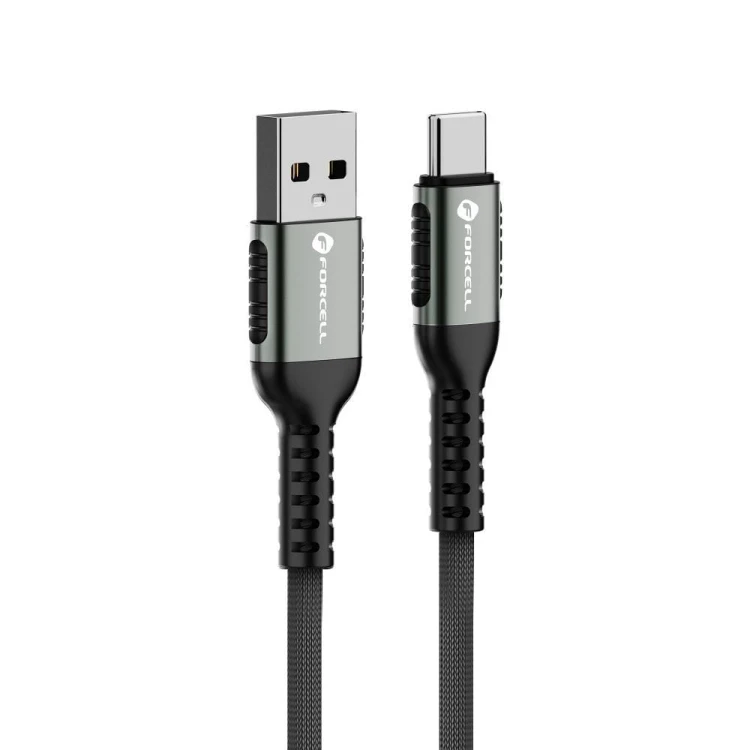 Wytrzymały kabel USB-A do USB-C Forcell F-Energy Cafule 66W – 1,2 m – Czarny