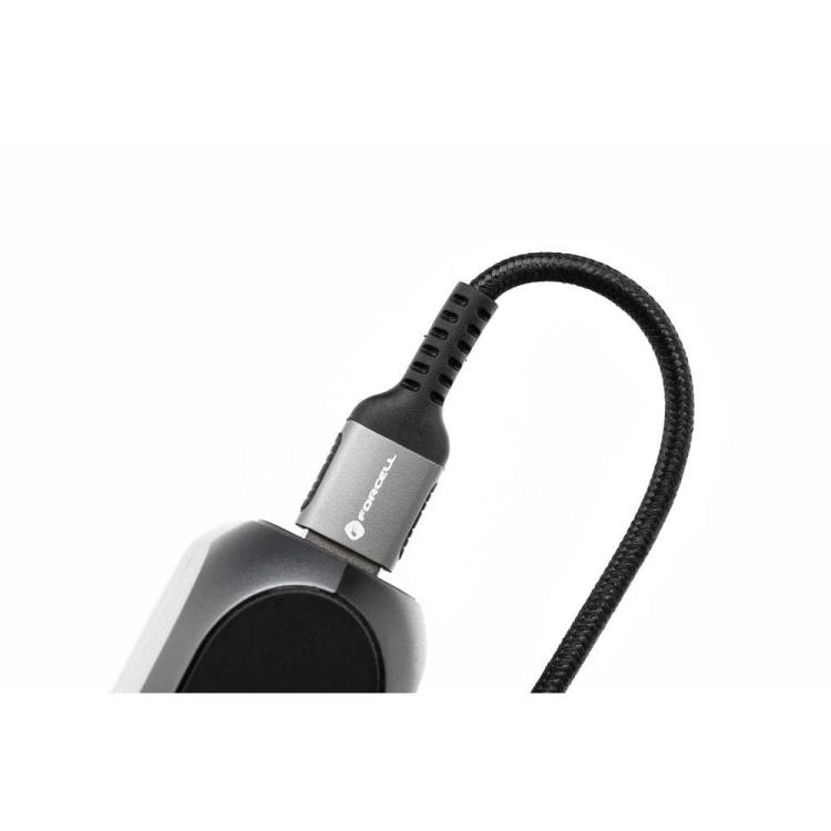 Wytrzymały kabel USB-A do USB-C Forcell F-Energy Cafule 66W – 1,2 m – Czarny