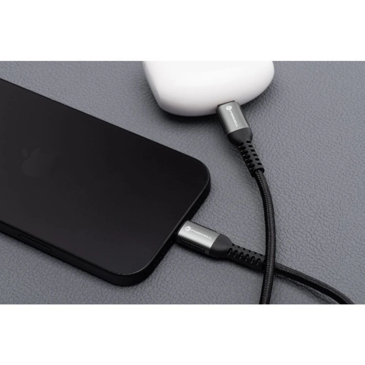 Wytrzymały kabel USB-A do USB-C Forcell F-Energy Cafule 66W – 3 m – Czarny
