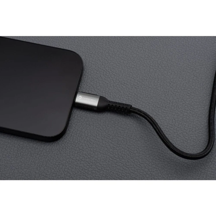 Wytrzymały kabel USB-C do USB-C Forcell F-Energy Cafule 100W PD – 3 m – Czarny