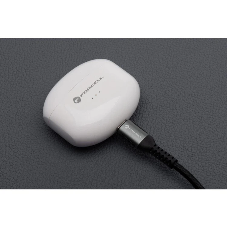 Wytrzymały kabel USB-A do USB-C Forcell F-Energy Cafule 66W – 2 m – Czarny