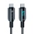 Inteligentny kabel USB-C do USB-C Forcell F-Energy Digital 60W z wyświetlaczem LCD – 1,2 m – Czarny