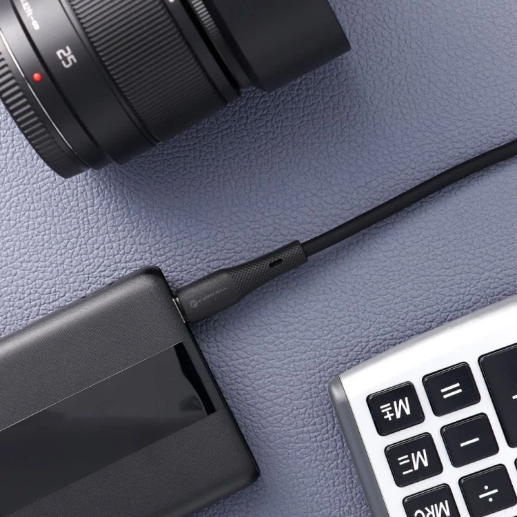 Elastyczny kabel USB-C do USB-C Forcell F-Energy Silicone 100W PD – 1 m – Czarny