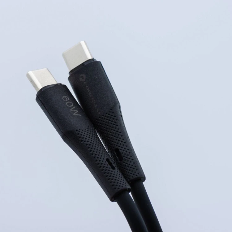 Elastyczny kabel USB-C do USB-C Forcell F-Energy Silicone 100W PD – 1 m – Czarny