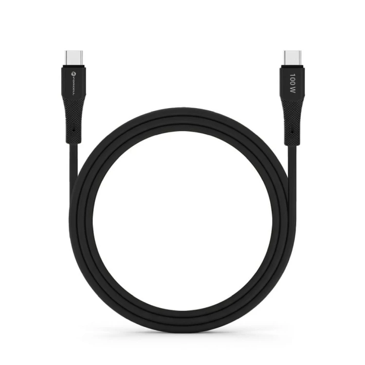 Elastyczny kabel USB-C do USB-C Forcell F-Energy Silicone 100W PD – 1 m – Czarny