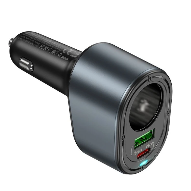Ładowarka Samochodowa Hoco Z56 35W USB-C PD + USB-A + Gniazdo Zapalniczki