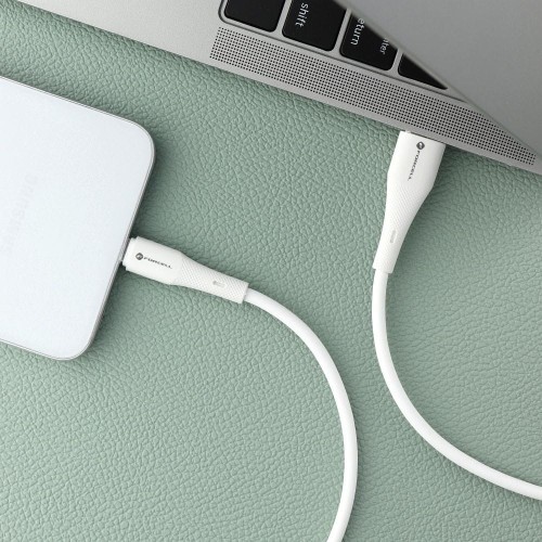 Elastyczny kabel USB-A do USB-C Forcell F-Energy Silicone 66W QC 4.0 – 1 m – Biały