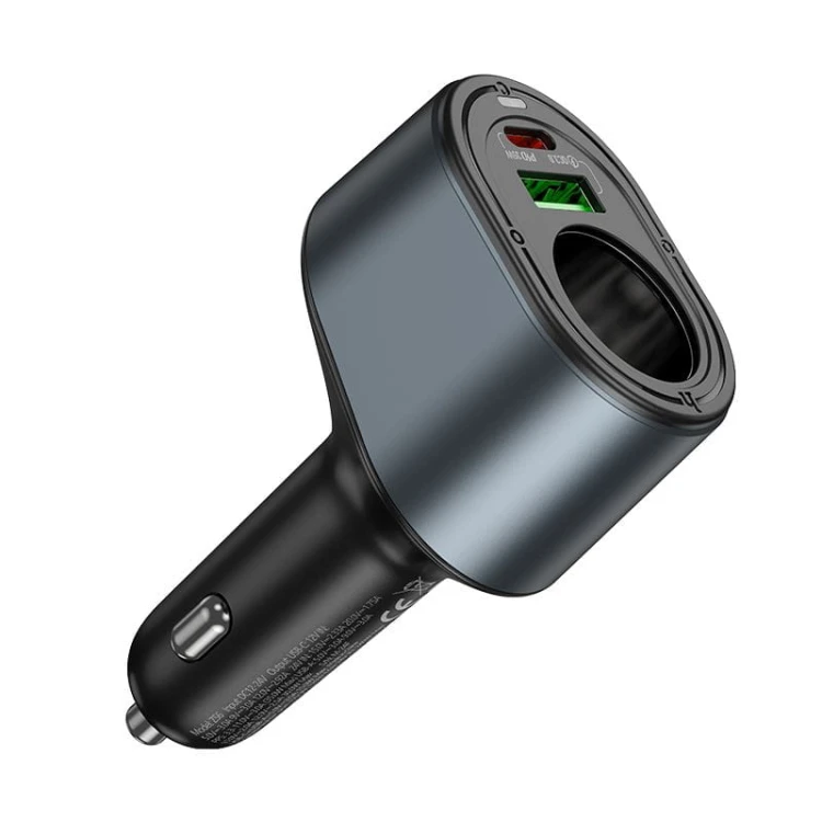 Ładowarka Samochodowa Hoco Z56 35W USB-C PD + USB-A + Gniazdo Zapalniczki