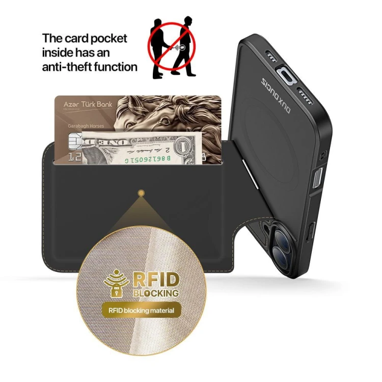Futerał Dux Ducis Rafi II Mag do iPhone 16 Plus Czarny - MagSafe RFID