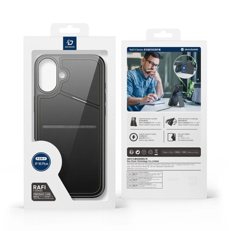 Futerał Dux Ducis Rafi II Mag do iPhone 16 Plus Czarny - MagSafe RFID