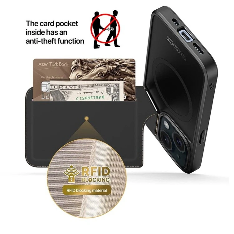 Futerał Dux Ducis Rafi II Mag do iPhone 15 Plus Czarny - MagSafe RFID