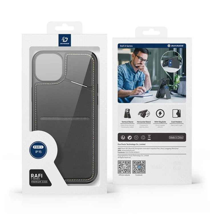 Futerał Dux Ducis Rafi II Mag do iPhone 15 Plus Czarny - MagSafe RFID