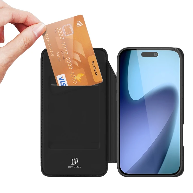 Etui z klapką Dux Ducis Skin Pro do iPhone 17 Air Czarne - Kabura