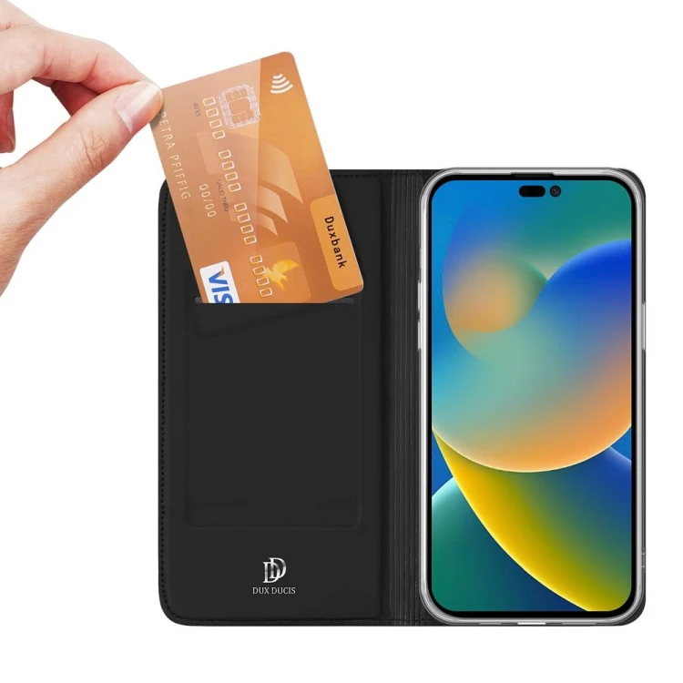 Etui Dux Ducis Skin Pro do iPhone 14 Pro Max Czarne - Kabura z klapką