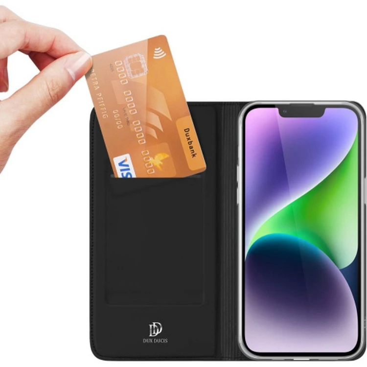 Etui Dux Ducis Skin Pro do iPhone 15 Plus Czarne - Kabura z klapką
