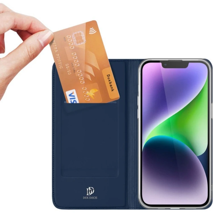 Etui Dux Ducis Skin Pro do iPhone 15 Plus Niebieskie - Kabura portfelowa