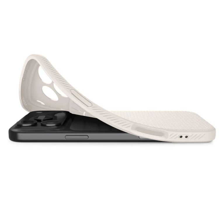 Stylowe etui SPIGEN Liquid Air do iPhone 17 Pro – Natural Titanium