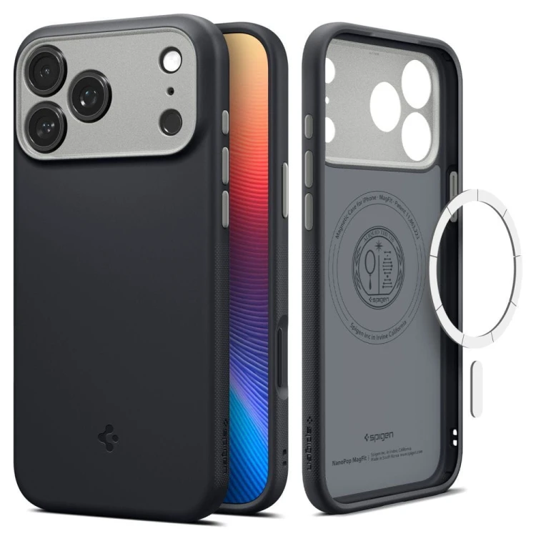 Stylowe etui SPIGEN Nano Pop Mag do iPhone 17 Pro – MagSafe – Black Sesame