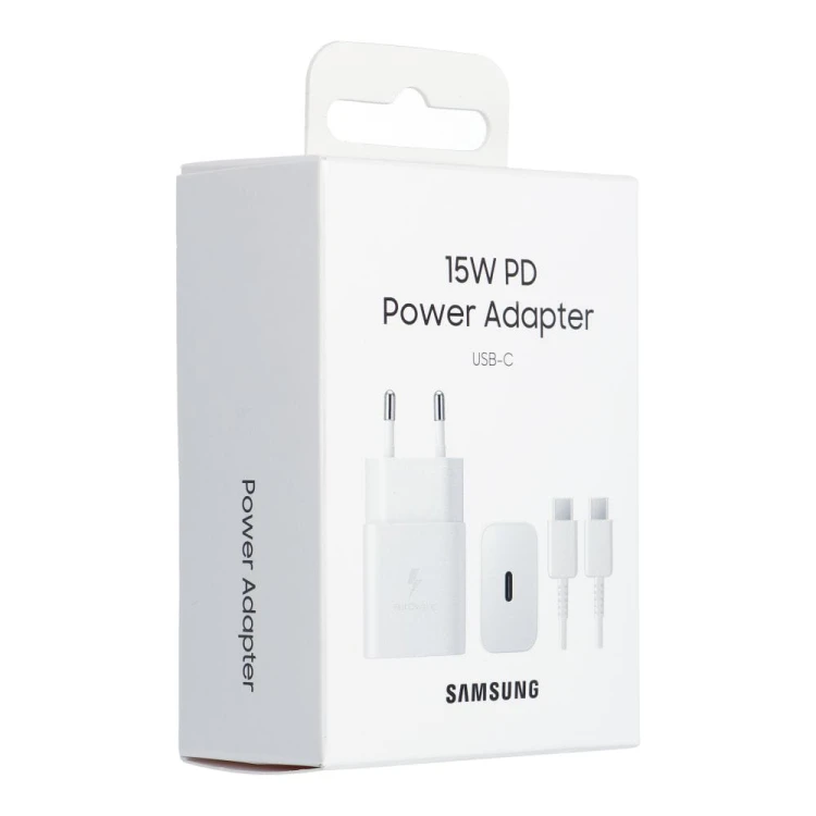 Oryginalna ładowarka Samsung 15W USB-C Kabel USB-C EP-T1510 - Biała