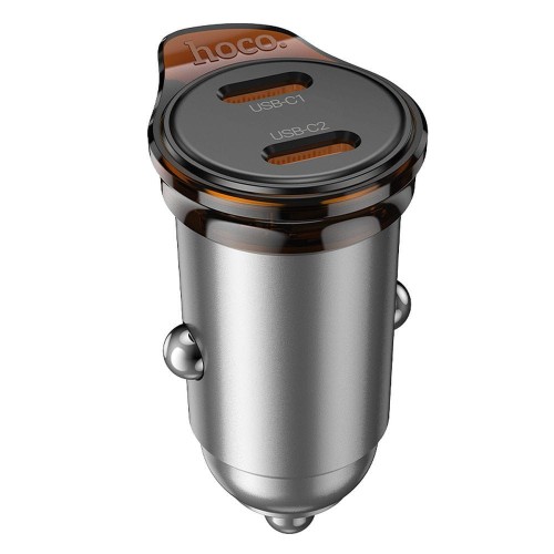 Mini Ładowarka Samochodowa Hoco NZ16B 2x USB-C PD 45W Szybka