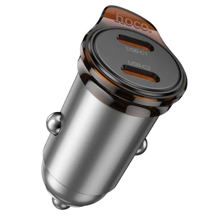 Mini Ładowarka Samochodowa Hoco NZ16B 2x USB-C PD 45W Szybka