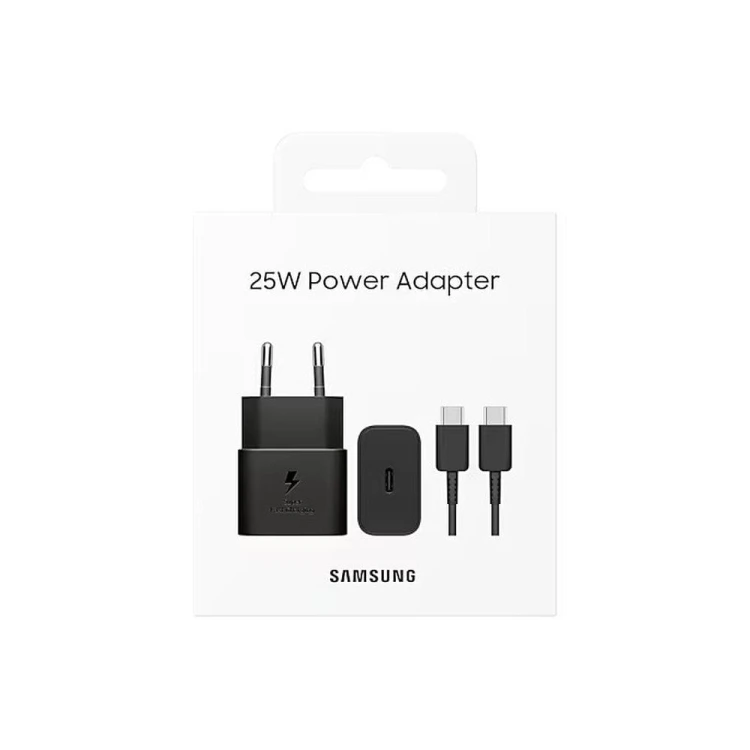 Oryginalna ładowarka Samsung 25W GaN Kabel USB-C EP-T2510 Czarna