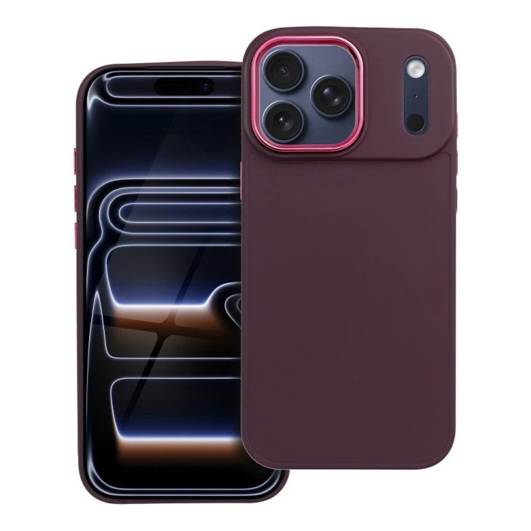 Stylowe etui Frame do iPhone 17 Pro Max – Matowe wykończenie – Fioletowe