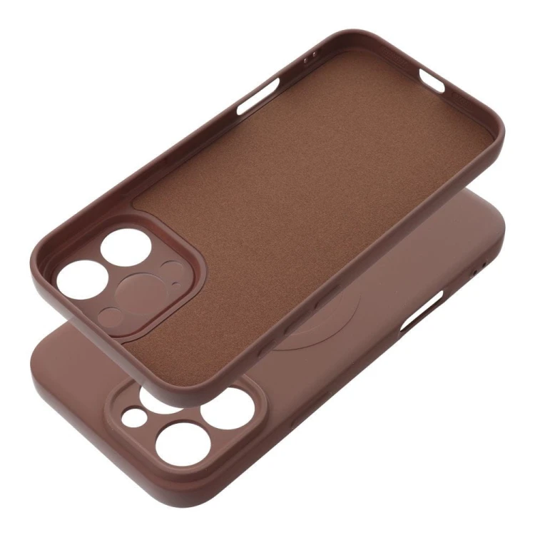 Silikonowe etui Silicone Mag Cover do iPhone 17 Pro Max – MagSafe – Brązowe