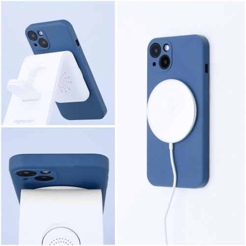 Etui Silicone Mag Cover (Big Hole) do iPhone 17 Pro Max – MagSafe – Niebieskie