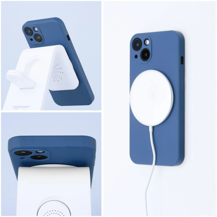 Etui Silicone Mag Cover (Big Hole) do iPhone 17 Pro Max – MagSafe – Niebieskie