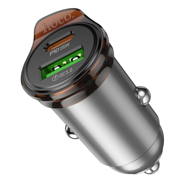 Mini Ładowarka Samochodowa Hoco NZ16A USB-C PD 45W + USB-A 43W