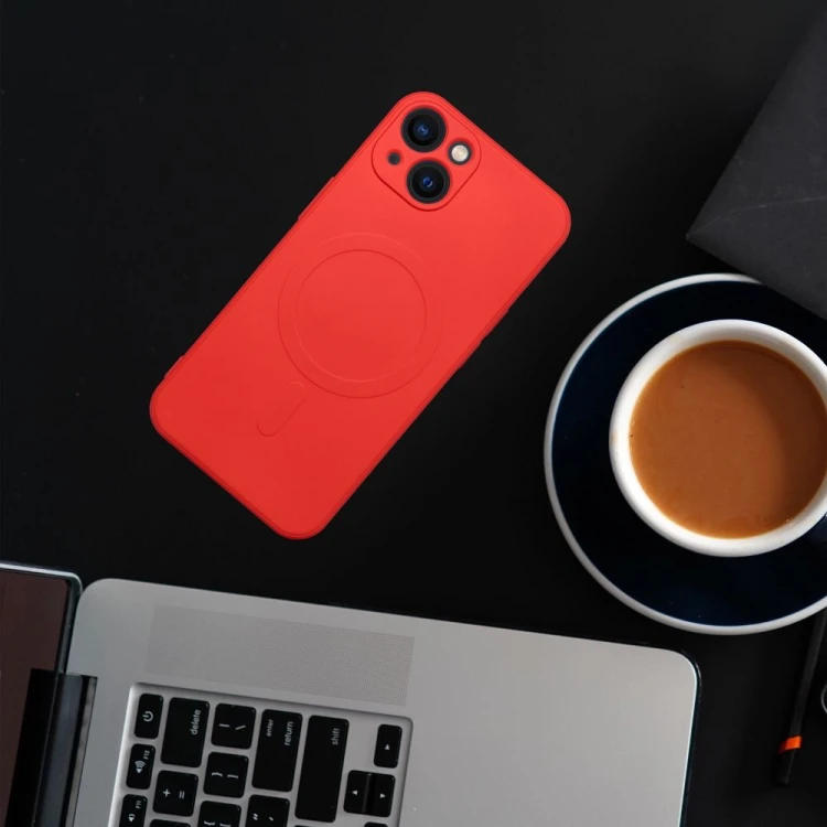 Silikonowe etui Silicone Mag Cover do iPhone 17 Pro Max – MagSafe – Czerwone