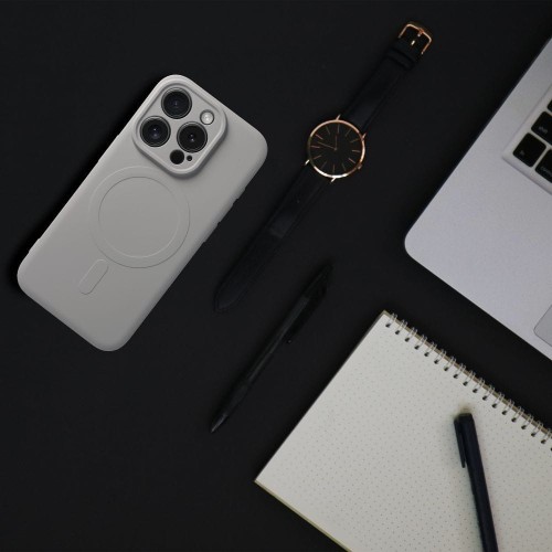 Eleganckie etui Silicone Mag Cover do iPhone 17 Pro Max – MagSafe – Tytanowy