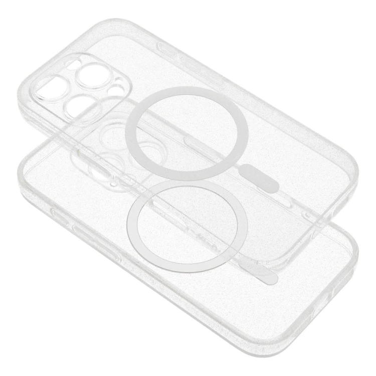 Błyszczące brokat etui Clear Mag Cover (STR) do iPhone 17 Pro Max – MagSafe – Transparent Glitter