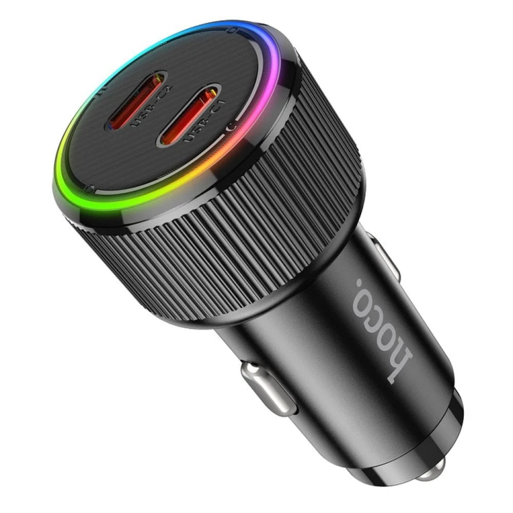 Ładowarka Samochodowa Hoco NZ14B 2xUSB-C PD 50W Szybkie Ładowanie