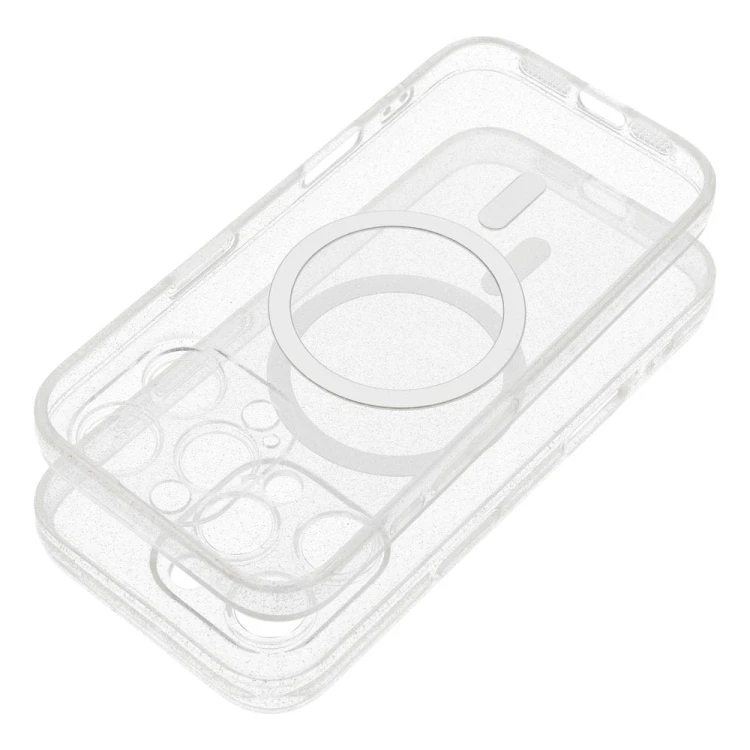 Błyszczące Brokatowe etui Clear Mag Cover (STR) do iPhone 17 Pro – MagSafe – Transparent Glitter
