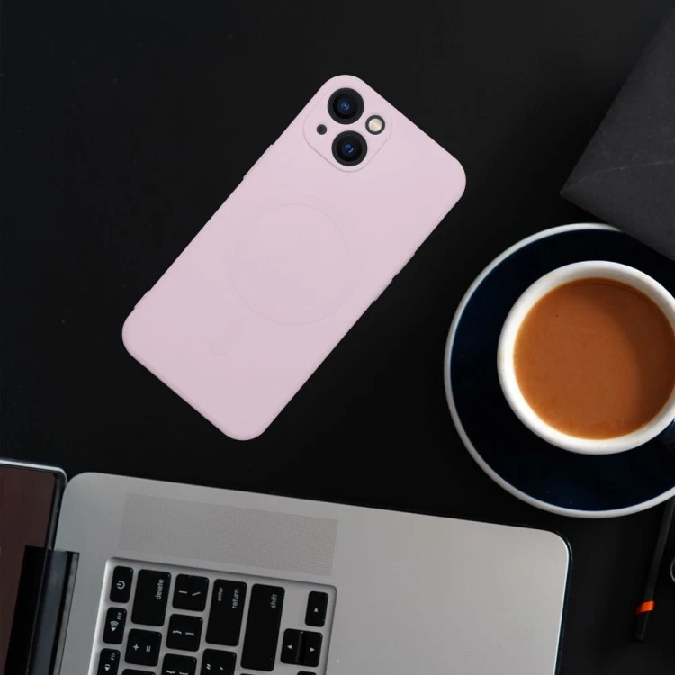 Silikonowe etui Silicone Mag Cover do iPhone 17 Pro – MagSafe – Różowe