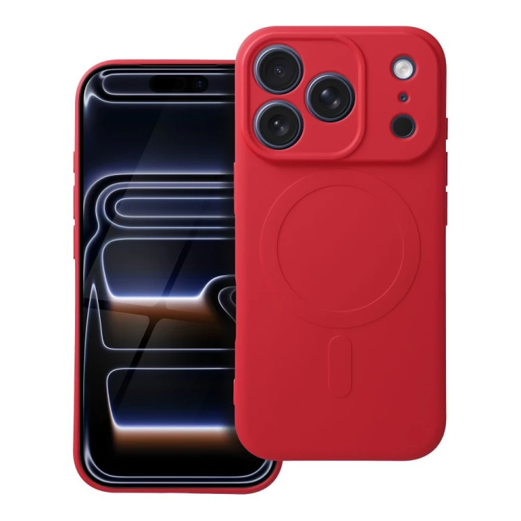 Silikonowe etui Silicone Mag Cover do iPhone 17 Pro – MagSafe – Czerwone