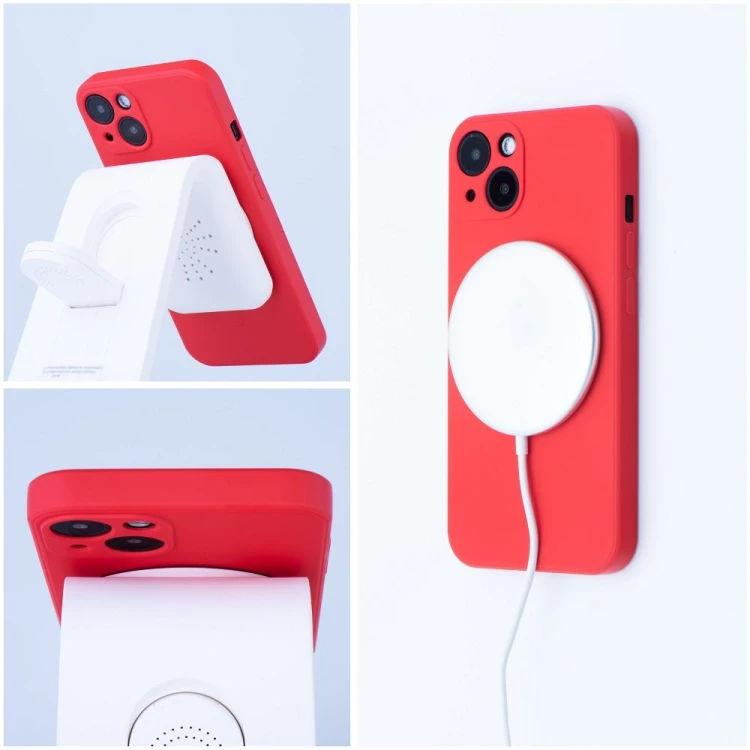Etui Silicone Mag Cover (Big Hole) do iPhone 17 Pro – MagSafe – Czerwone
