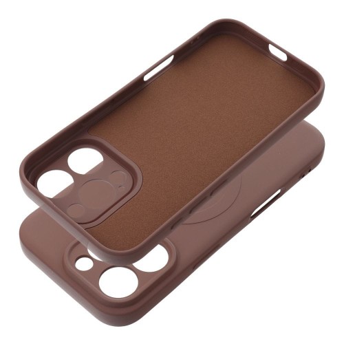Silikonowe etui Silicone Mag Cover do iPhone 17 Pro – MagSafe – Brązowe