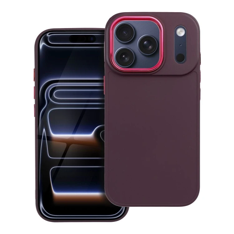 Stylowe etui Frame do iPhone 17 Pro – Matowe wykończenie – Fioletowe