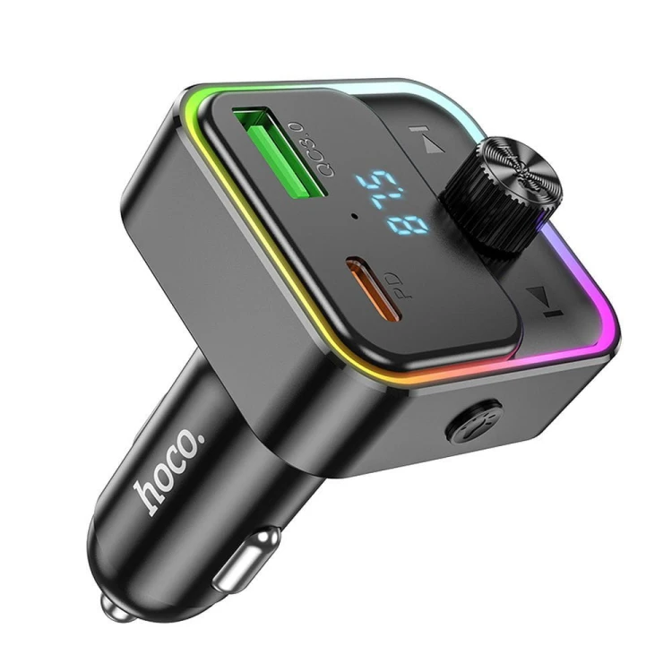 Ładowarka Samochodowa Hoco E81 USB-C PD 30W + Transmiter FM Bluetooth