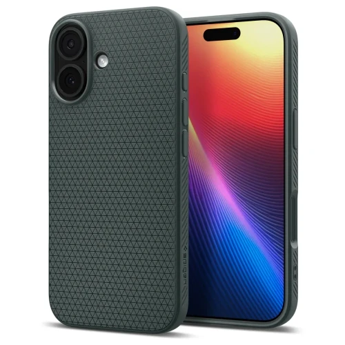 Matowe etui Spigen Liquid Air do iPhone 17 – Certyfikat Wojskowy – Abyss Green