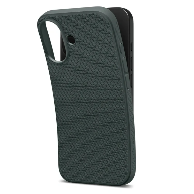 Matowe etui Spigen Liquid Air do iPhone 17 – Certyfikat Wojskowy – Abyss Green