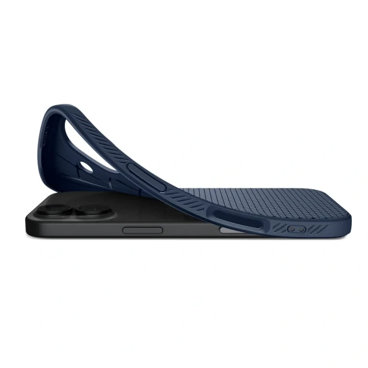 Matowe etui Spigen Liquid Air do iPhone 17 – Certyfikat Wojskowy – Navy Blue