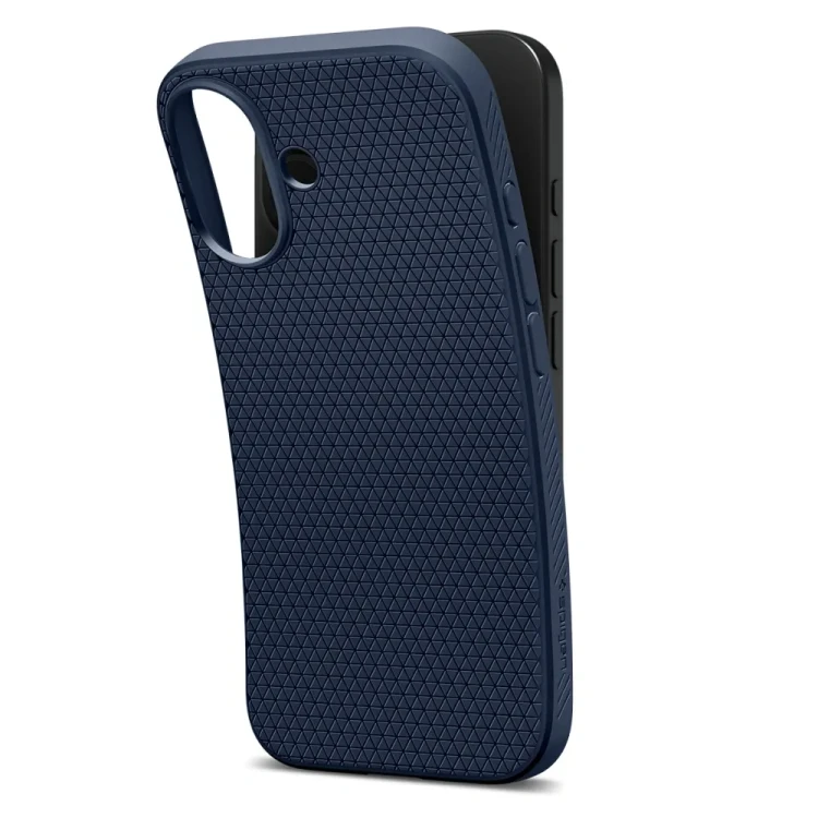 Matowe etui Spigen Liquid Air do iPhone 17 – Certyfikat Wojskowy – Navy Blue