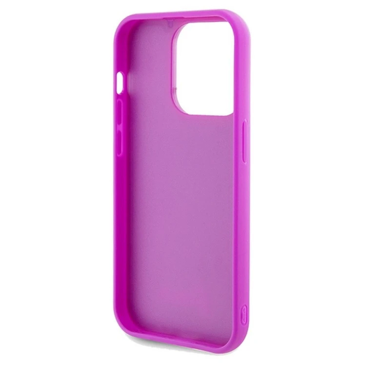 Etui Guess do iPhone 14 Pro – Disco Script Metal (fuksja) – luksusowy pokrowiec GUHCP14LPMSDGSF