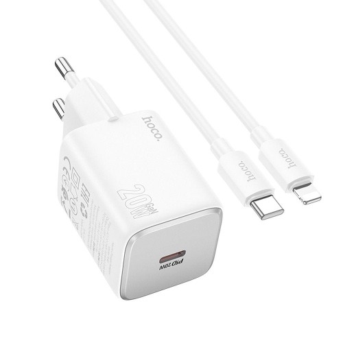 Ładowarka Sieciowa Hoco N40 USB-C PD 20W + Kabel Lightning iPhone
